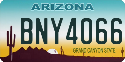 AZ license plate BNY4066