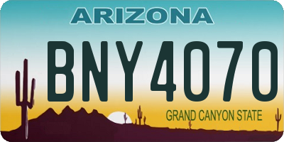 AZ license plate BNY4070