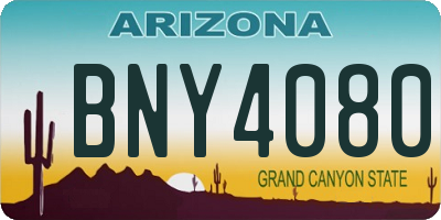 AZ license plate BNY4080