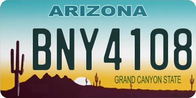 AZ license plate BNY4108