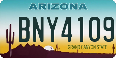 AZ license plate BNY4109