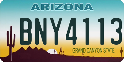 AZ license plate BNY4113