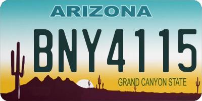 AZ license plate BNY4115