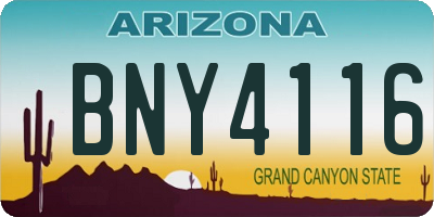 AZ license plate BNY4116