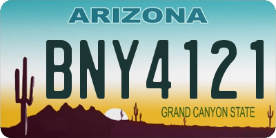 AZ license plate BNY4121