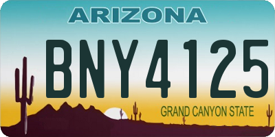 AZ license plate BNY4125