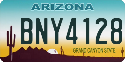 AZ license plate BNY4128