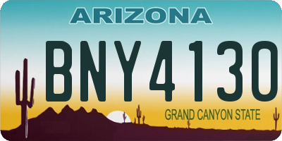 AZ license plate BNY4130