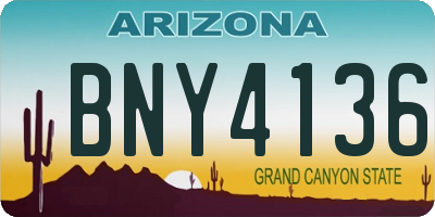 AZ license plate BNY4136