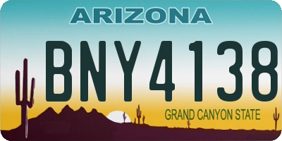 AZ license plate BNY4138