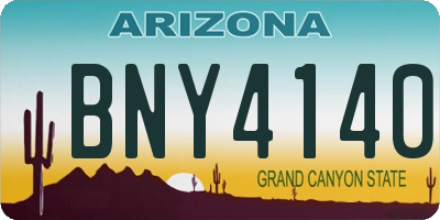 AZ license plate BNY4140