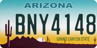 AZ license plate BNY4148