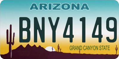 AZ license plate BNY4149