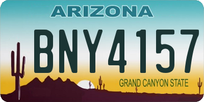 AZ license plate BNY4157