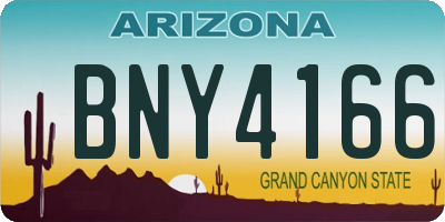 AZ license plate BNY4166