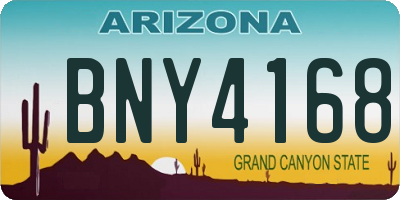 AZ license plate BNY4168