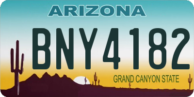 AZ license plate BNY4182