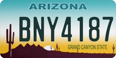 AZ license plate BNY4187