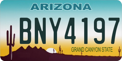 AZ license plate BNY4197