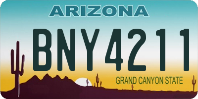 AZ license plate BNY4211