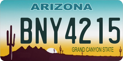AZ license plate BNY4215