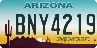 AZ license plate BNY4219