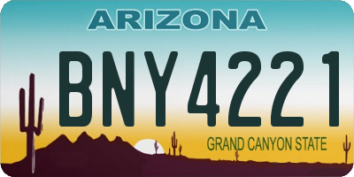 AZ license plate BNY4221