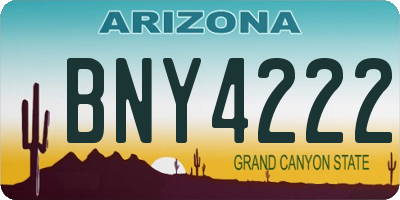 AZ license plate BNY4222