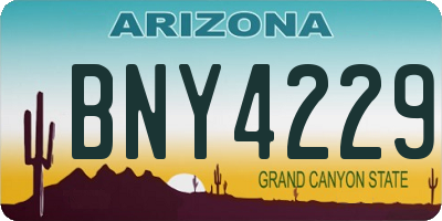 AZ license plate BNY4229