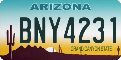 AZ license plate BNY4231