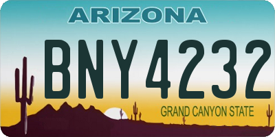 AZ license plate BNY4232