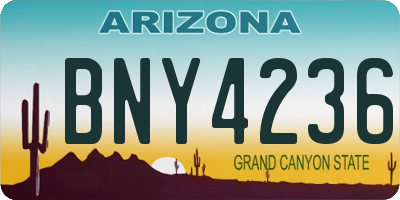 AZ license plate BNY4236