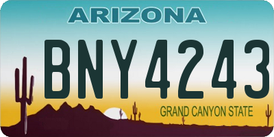 AZ license plate BNY4243