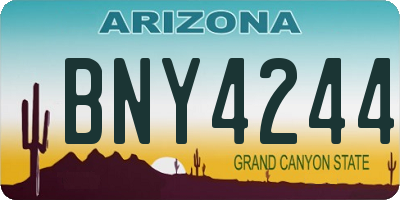 AZ license plate BNY4244