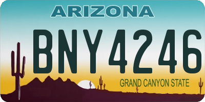 AZ license plate BNY4246