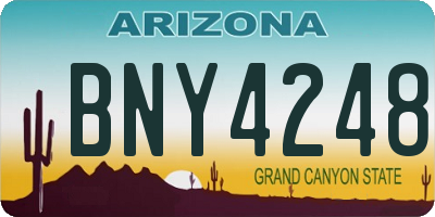AZ license plate BNY4248