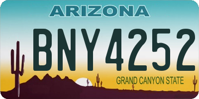 AZ license plate BNY4252