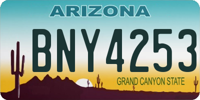AZ license plate BNY4253
