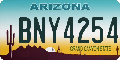 AZ license plate BNY4254