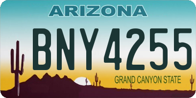AZ license plate BNY4255