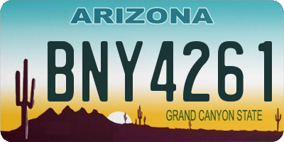 AZ license plate BNY4261