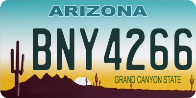 AZ license plate BNY4266