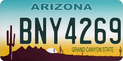 AZ license plate BNY4269