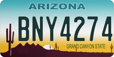 AZ license plate BNY4274