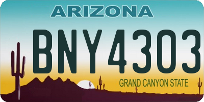 AZ license plate BNY4303