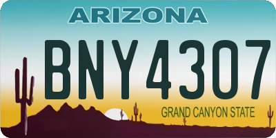 AZ license plate BNY4307