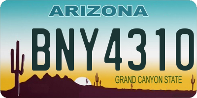 AZ license plate BNY4310