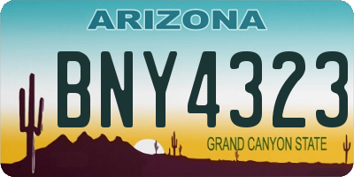 AZ license plate BNY4323