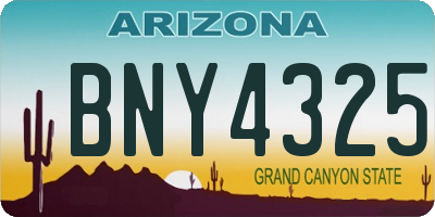 AZ license plate BNY4325