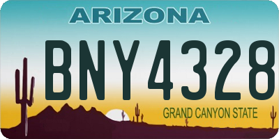 AZ license plate BNY4328